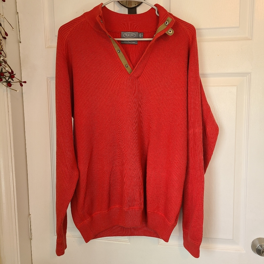Talbots Men's Long Sleeve Pullover Shirt, Size: Small, Color: Salomon